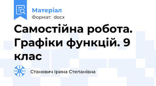 Самостійна робота. Графіки функцій. 9 клас