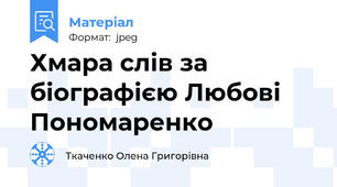 Хмара слів за біографією Любові Пономаренко
