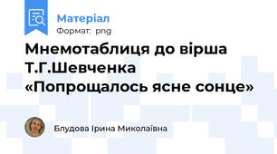 Мнемотаблиця до вірша Т.Г.Шевченка «Попрощалось ясне сонце»