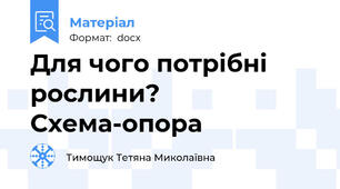Для чого потрібні рослини? Схема-опора
