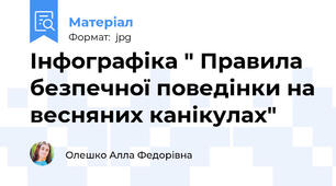 Інфографіка " Правила безпечної поведінки на весняних канікулах"