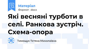 Які весняні турботи в селі. Ранкова зустріч. Схема-опора