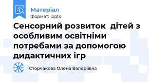 Сенсорний розвиток  дітей з особливим освітніми потребами за допомогою дидактичних ігр