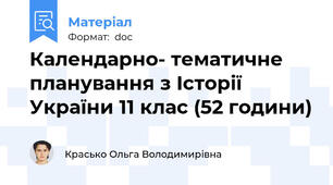 Календарно- тематичне планування з Історії України 11 клас (52 години)