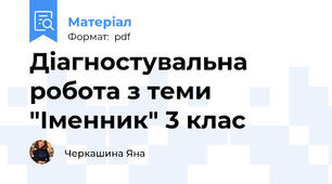 Діагностувальна робота з теми "Іменник" 3 клас