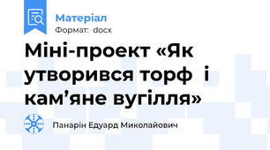Міні-проект «Як утворився торф  і кам’яне вугілля»