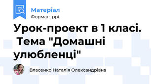 Урок-проект в 1 класі.  Тема "Домашні улюбленці"
