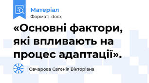 «Основні фактори, які впливають на процес адаптації».