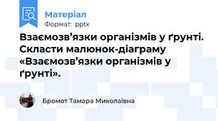 Взаємозв’язки організмів у ґрунті. Скласти малюнок-діаграму «Взаємозв’язки організмів у ґрунті».