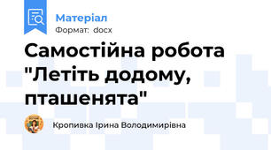 Самостійна робота "Летіть додому, пташенята"