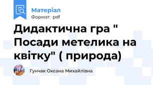 Дидактична гра " Посади метелика на квітку" ( природа)