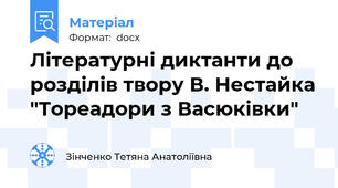 Літературні диктанти до розділів твору В. Нестайка "Тореадори з Васюківки"