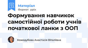 Формування навчикок самостійної роботи учнів початкової ланки з ООП