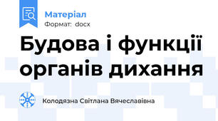 Будова і функції органів дихання