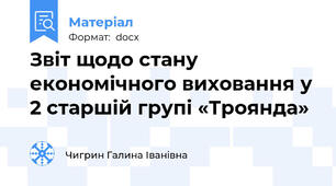 Звіт щодо стану економічного виховання у 2 старшій групі «Троянда»