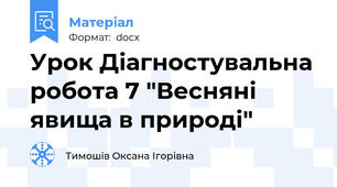Урок Діагностувальна робота 7 "Весняні явища в природі"