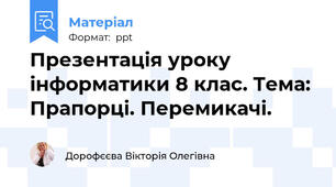 Презентація уроку інформатики 8 клас. Тема: Прапорці. Перемикачі.