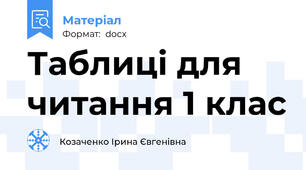 Таблиці для читання 1 клас