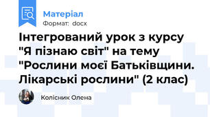 Інтегрований урок з курсу "Я пізнаю світ" на тему "Рослини моєї Батьківщини. Лікарські рослини" (2 клас)