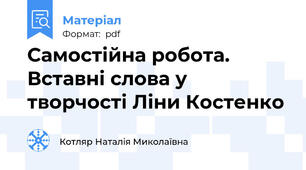 Самостійна робота. Вставні слова у творчості Ліни Костенко