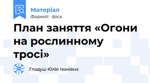 План заняття «Огони на рослинному тросі»