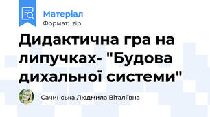 Дидактична гра на липучках- "Будова дихальної системи"