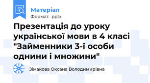 Презентація до уроку української мови в 4 класі "Займенники 3-ї особи однини і множини"