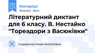Літературний диктант для 6 класу. В. Нестайко "Тореадори з Васюківки"