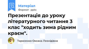 Презентація до уроку літературного читання 3 клас "ходить зима рідним краєм".