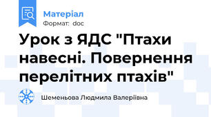 Урок з ЯДС "Птахи навесні. Повернення перелітних птахів"