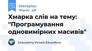Хмарка слів на тему: "Програмування одновимірних масивів"