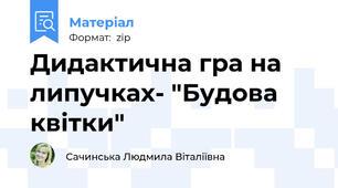 Дидактична гра на липучках- "Будова квітки"