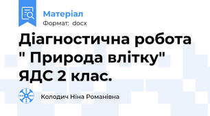 Діагностична робота " Природа влітку" ЯДС 2 клас.