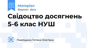 Свідоцтво досягнень 5-6 клас НУШ