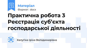Практична робота 3  Реєстрація суб’єкта господарської діяльності