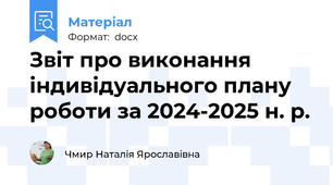 Звіт про виконання індивідуального плану роботи за 2024-2025 н. р.