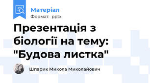 Презентація з біології на тему: "Будова листка"