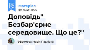 Доповідь"        Безбар'єрне середовище. Що це?"
