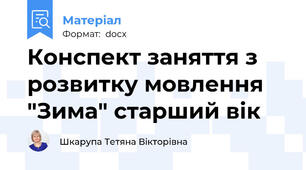 Конспект заняття з розвитку мовлення "Зима" старший вік
