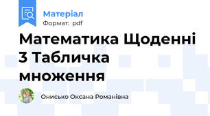 Математика Щоденні 3 Табличка множення