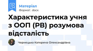 Характеристика учня з ООП (РВ) розумова відсталість