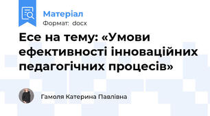 Есе на тему: «Умови ефективності інноваційних педагогічних процесів»