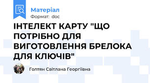 ІНТЕЛЕКТ КАРТУ "ЩО ПОТРІБНО ДЛЯ ВИГОТОВЛЕННЯ БРЕЛОКА ДЛЯ КЛЮЧІВ"