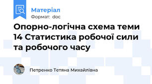 Опорно-логічна схема теми 14 Статистика робочої сили та робочого часу