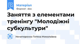 Заняття з елементами тренінгу "Молодіжні субкультури"