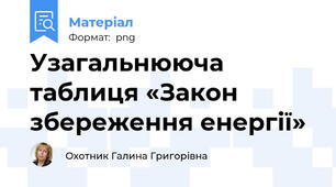 Узагальнююча таблиця «Закон збереження енергії»