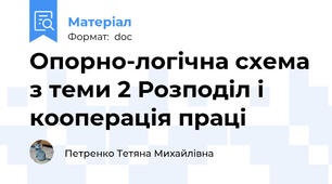 Опорно-логічна схема з теми 2 Розподіл і кооперація праці