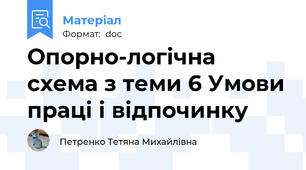 Опорно-логічна схема з теми 6 Умови праці і відпочинку