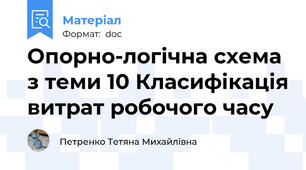 Опорно-логічна схема з теми 10 Класифікація витрат робочого часу