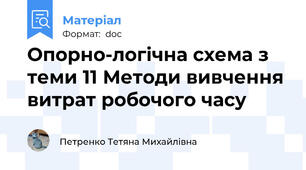 Опорно-логічна схема з теми 11 Методи вивчення витрат робочого часу